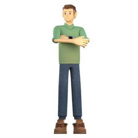 Joven de pie con confianza  3D Icon