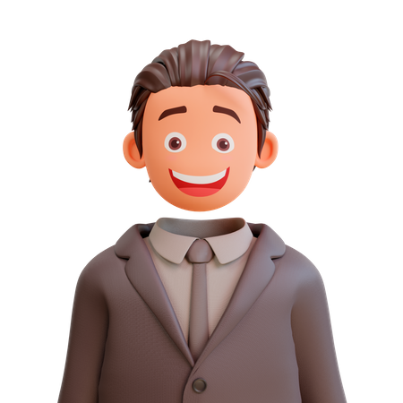 Avatar de joven empresario  3D Illustration