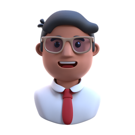 Avatar de joven empresario  3D Illustration