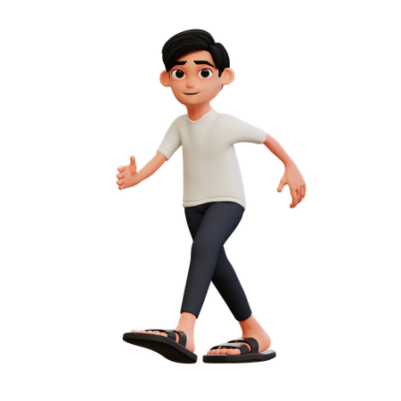 Joven feliz corriendo Pose  3D Illustration