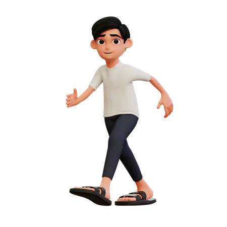 Joven feliz corriendo Pose  3D Illustration