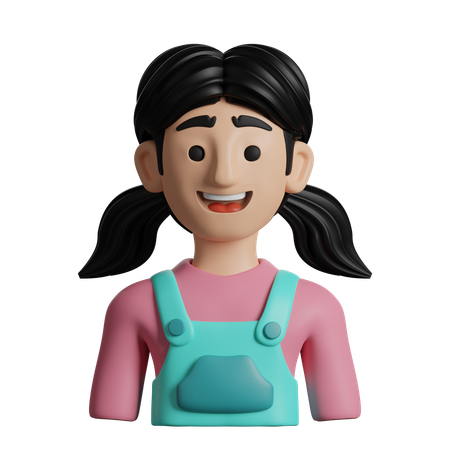 Chica joven  3D Icon