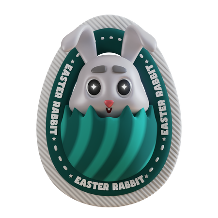 Oeuf de Pâques de lapin  3D Sticker