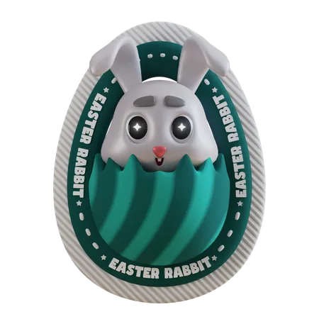 Oeuf de Pâques de lapin  3D Sticker