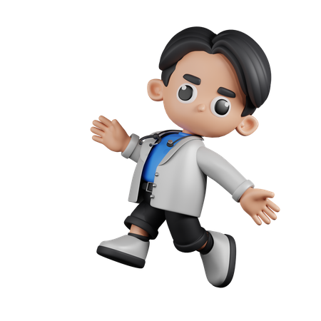 Joyeux docteur sautant  3D Illustration