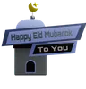 joyeux eid mubarak autocollant