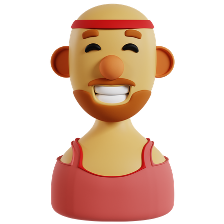 Avatar d’entraîneur de gymnastique heureux  3D Icon