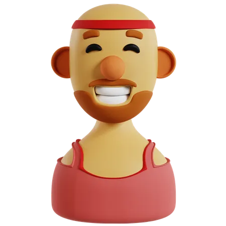 Avatar d’entraîneur de gymnastique heureux  3D Icon