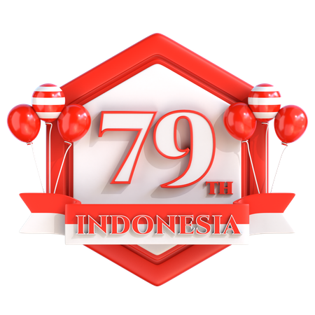 Joyeux Jour de l'Indépendance de l'Indonésie 79  3D Icon