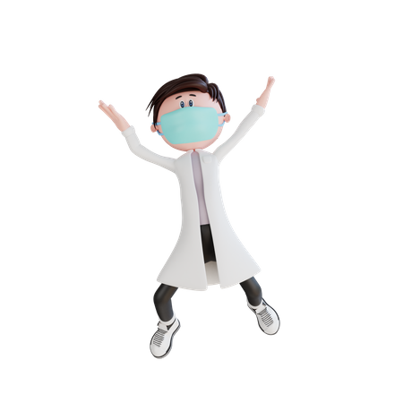 Joyeux jeune médecin  3D Illustration