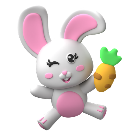 Lapin heureux  3D Icon