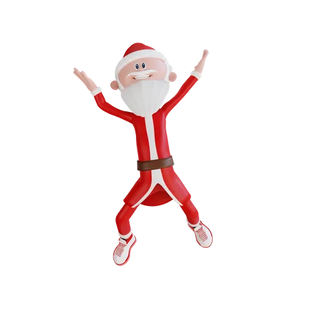 Joyeux père Noël dansant  3D Illustration