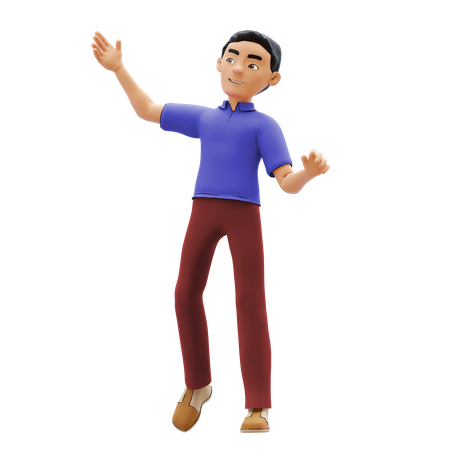 Joyful Man  3D Illustration