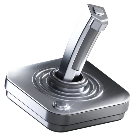 Joystick With Silver Color Illustration In 3 D Design 3D Icon