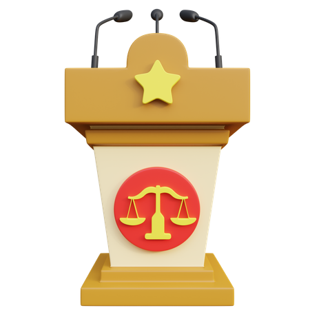 Judge Podium  3D Icon