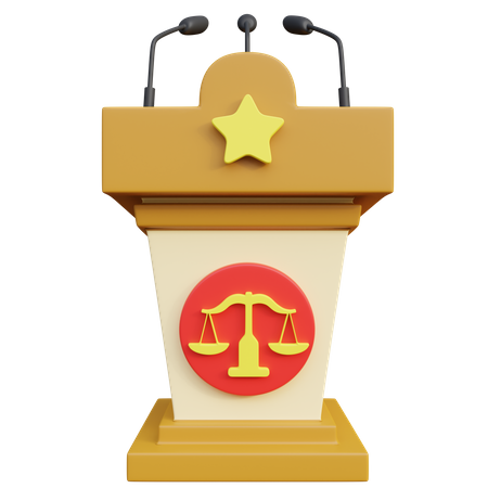 Judge Podium  3D Icon