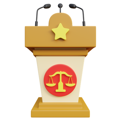 Judge Podium 3D Icon