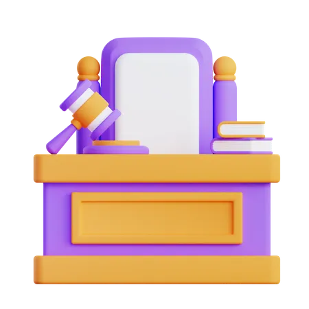 Judge Table 3D Icon