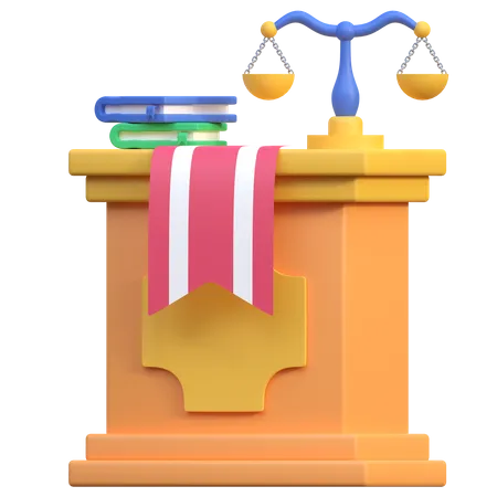 Judge Table 3D Icon