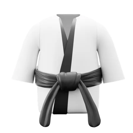 Judo Karate Taekwondo Autodefensa Lucha Deporte Uniforme 3 D Icono Ilustracion Render Diseno 3D Icon