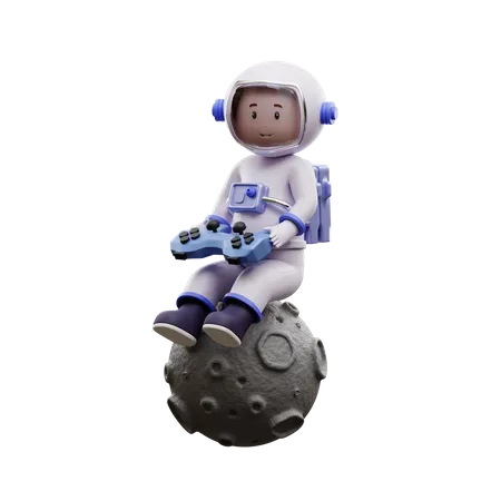 Juego de astronauta  3D Illustration