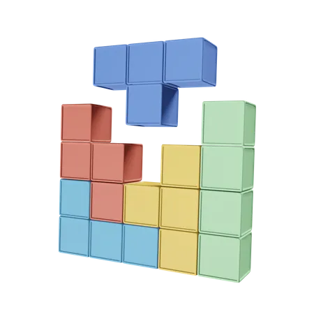 Juego de tetris  3D Icon