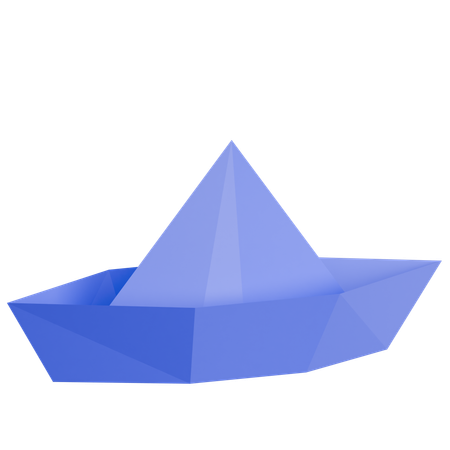 Juego tradicional indonesio de barcos de papel.  3D Icon