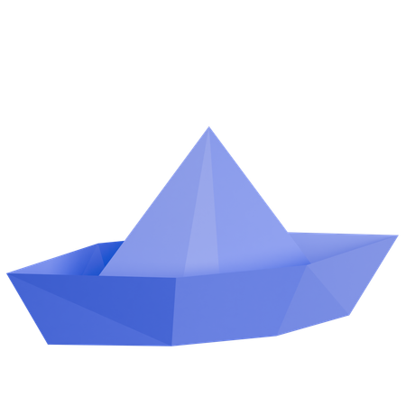 Juego tradicional indonesio de barcos de papel.  3D Icon