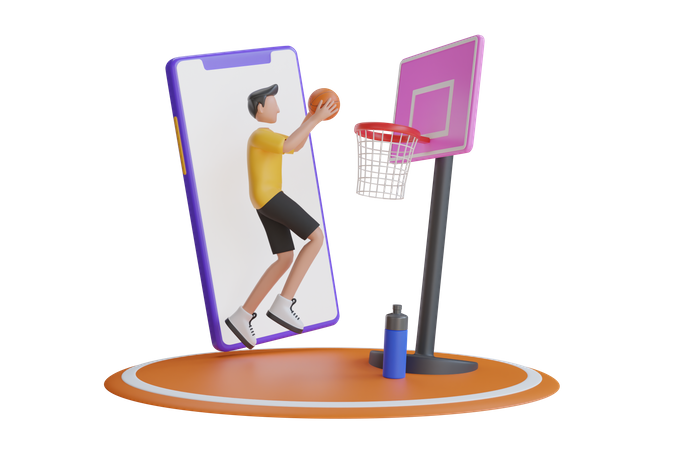 Juegos de baloncesto en línea  3D Illustration