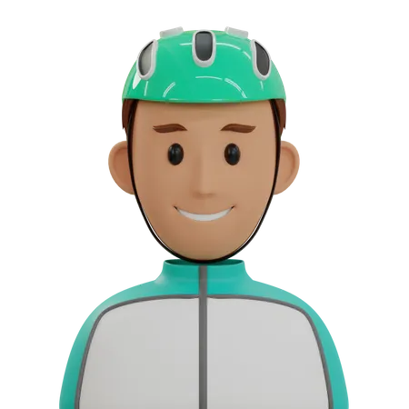 Jugador de bicicleta  3D Icon