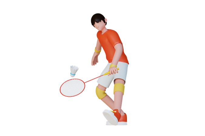 Jugador de badminton  3D Illustration