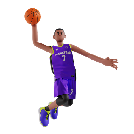 Jugador de baloncesto mate  3D Illustration