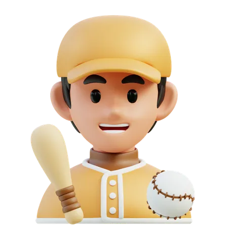 Jugador de baseball  3D Icon