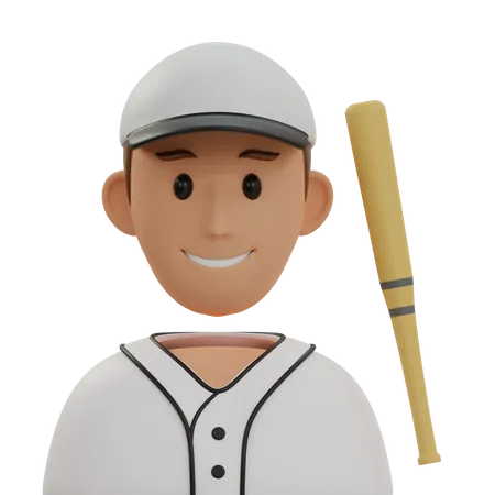 Jugador de baseball  3D Icon