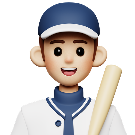 Jugador de baseball  3D Icon