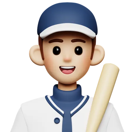 Jugador de baseball  3D Icon