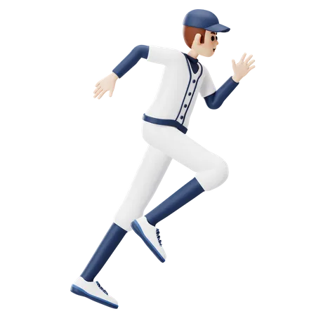 Jugador de béisbol corriendo  3D Illustration