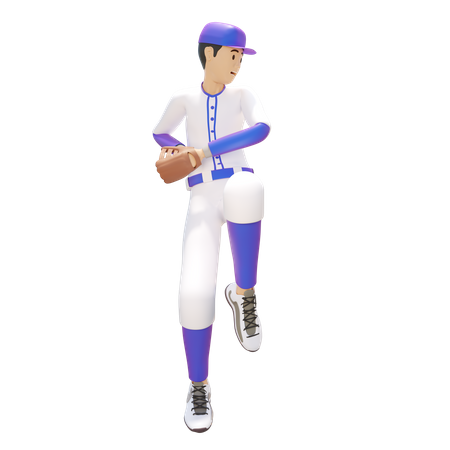 El jugador de béisbol se prepara para batear  3D Illustration