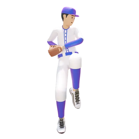 El jugador de béisbol se prepara para batear  3D Illustration