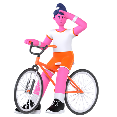 Jugador de carreras de bmx  3D Illustration