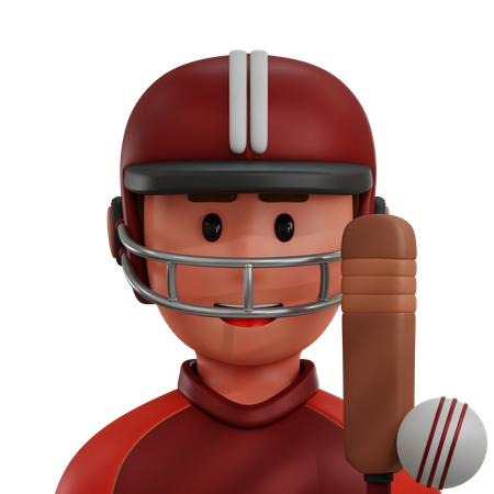 Jugador de críquet  3D Icon