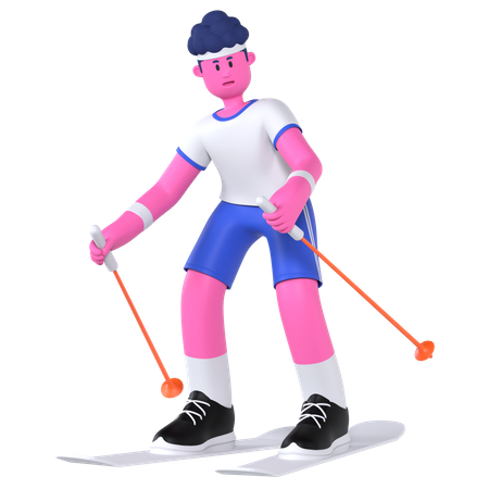 Jugador de esquí  3D Illustration