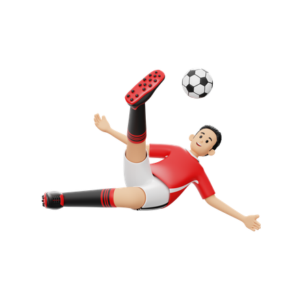 Jugador de futbol patear pelota  3D Icon