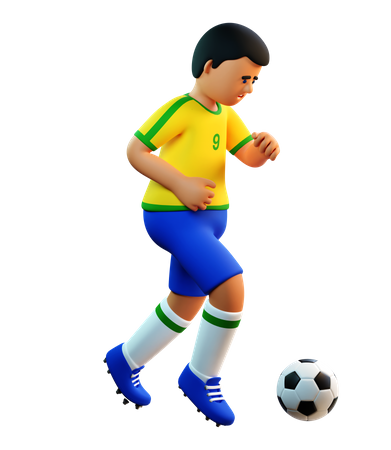 Jugador de fútbol regatea  3D Illustration