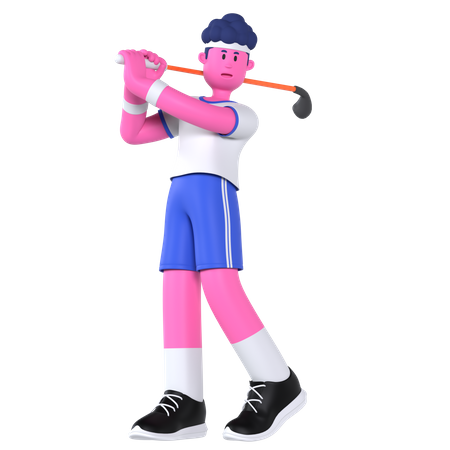 Jugador de golf  3D Illustration