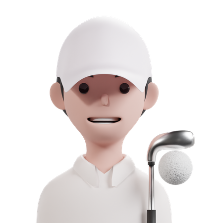 Jugador de golf masculino  3D Icon