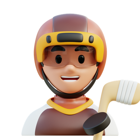 Jugador de hockey  3D Icon