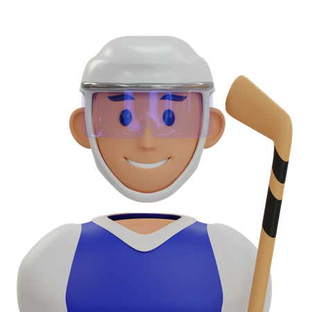 Jugador de hockey  3D Icon