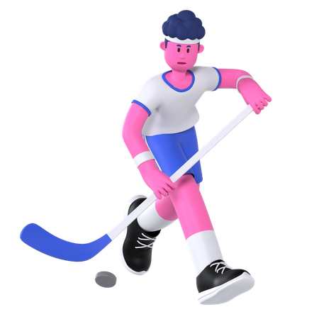 Jugador de hockey  3D Illustration