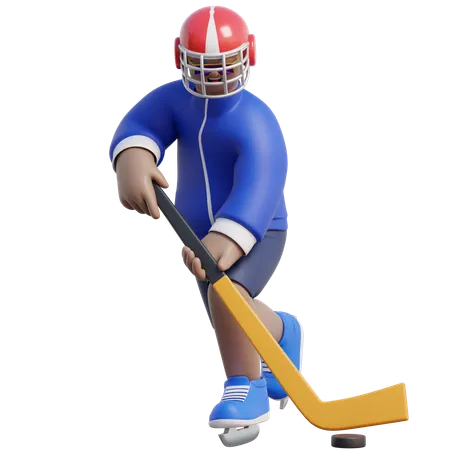 Jugador de hockey sobre hielo  3D Illustration